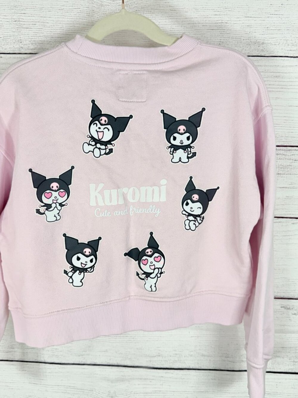 Zara x Kuromi Pastel Lilac Cropped Sweatshirt Girls Size 8-9 (130 cm) - Picture 4 of 11